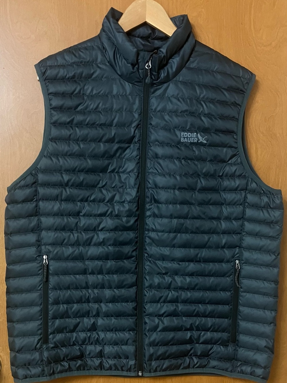 Eddie Bauer Down 650 Men's Gray Quilted Lightweight Full Zip Puffer Vest Size L